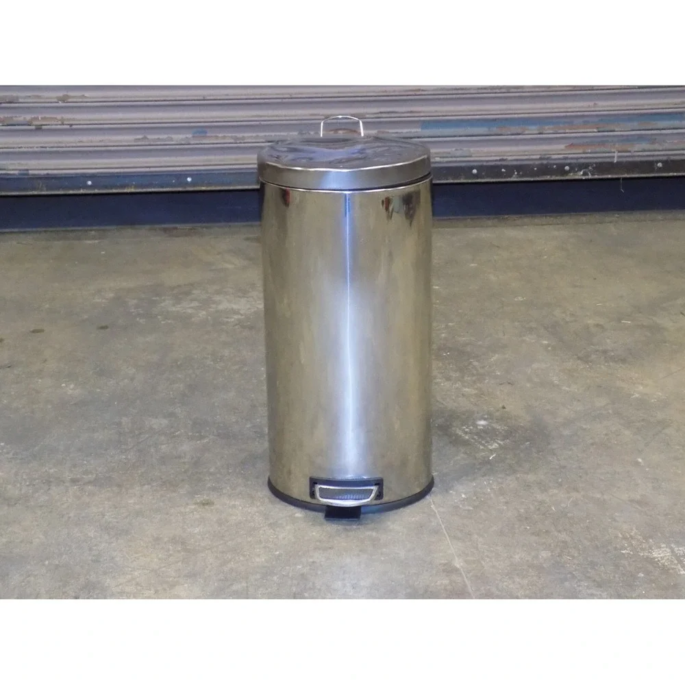 13gal Stainless Touchless Commercial Hands Free Step Trash Can & HD Liner